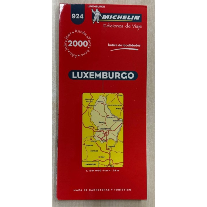 Luxemburgo. (924) Mapa de Carreteras y Turístico.