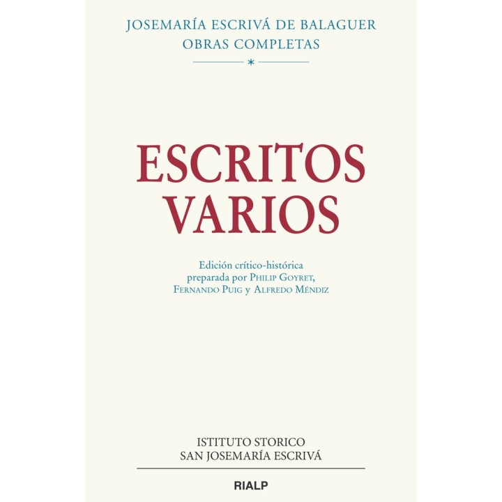 ESCRITOS VARIOS 1927-1974 EDICION CRITICO-HISTORICA