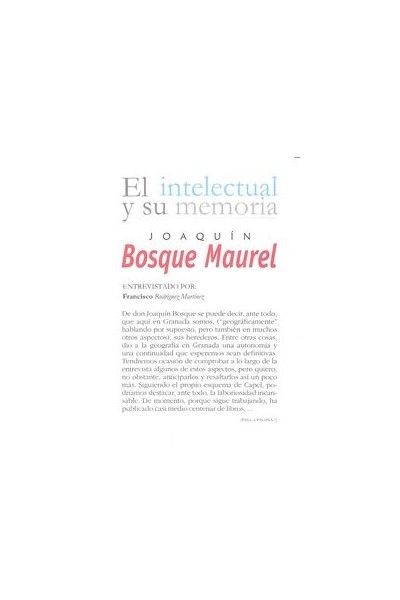 JOAQUIN BOSQUE MAUREL