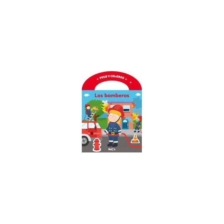 PEGO Y COLOREO LOS BOMBEROS. CON STICKERS.