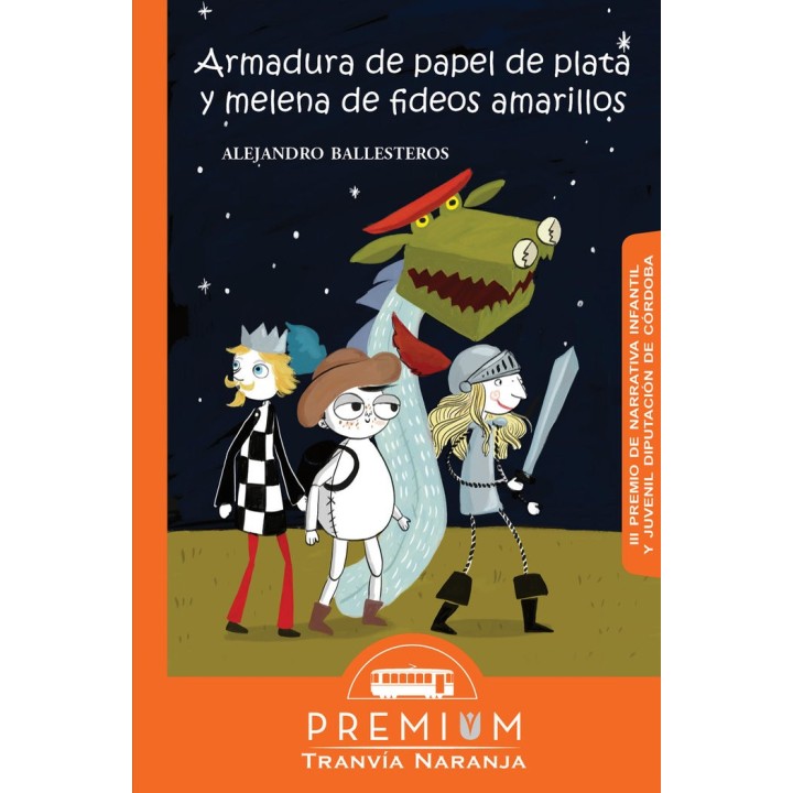 ARMADURA DE PAPEL DE PLATA Y MELENA DE FIDEOS