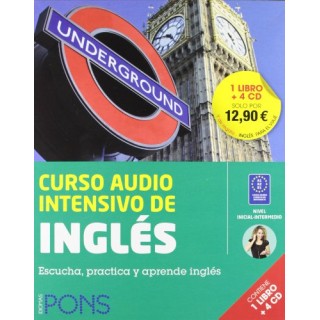CURSO AUDIO INTENSIVO DE INGLÉS. ESCUCHA, PRACTICA Y APRENDE INGLÉS. NIVEL INICIAL - INTERMEDIO.