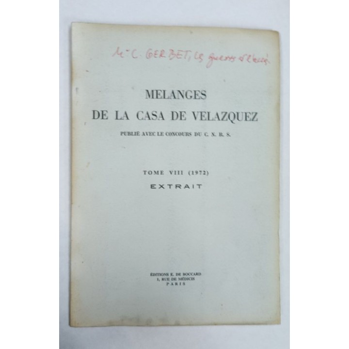 Melanges de la Casa de Velazquez, Tome VIII (1972) Extrait