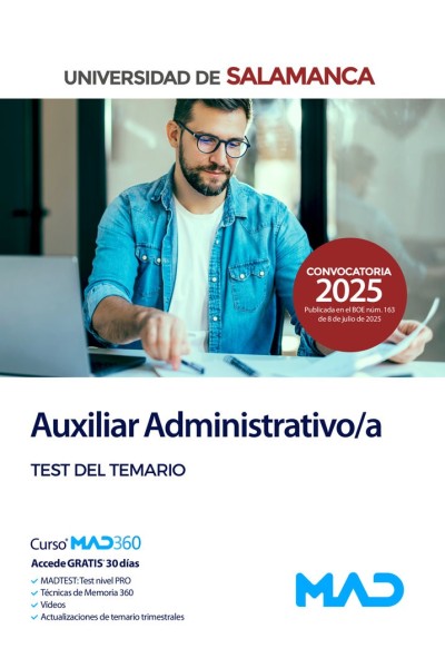 AUXILIAR ADMINISTRATIVO/A TEST DEL TEMARIO UNIVERSIDAD SALA