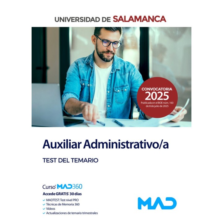 AUXILIAR ADMINISTRATIVO/A TEST DEL TEMARIO UNIVERSIDAD SALA