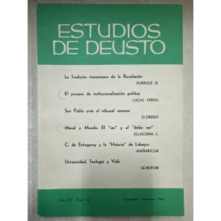 ESTUDIOS DE DEUSTO, VOL.XV - SEPTIEMBRE-DICIEMBRE 1967.