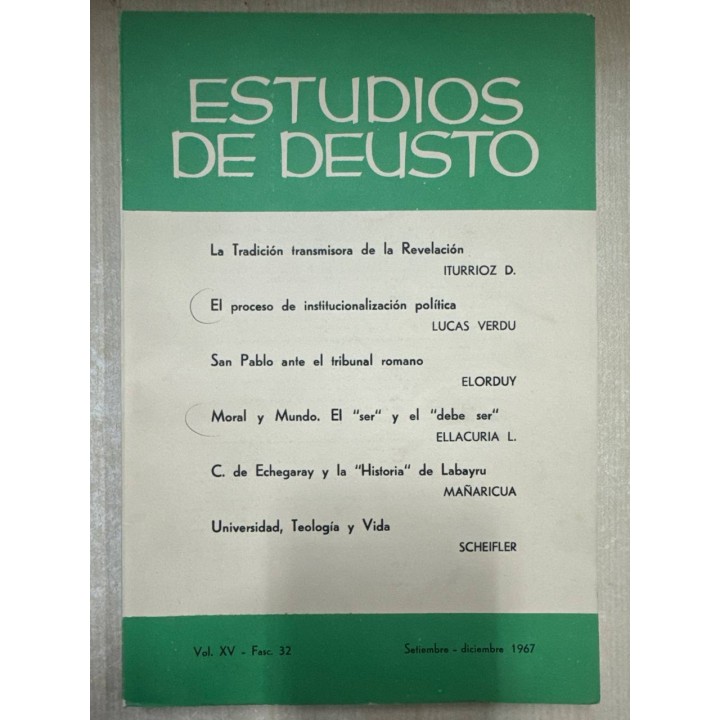 ESTUDIOS DE DEUSTO, VOL.XV - SEPTIEMBRE-DICIEMBRE 1967.