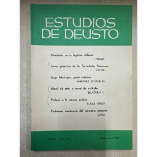ESTUDIOS DE DEUSTO, VOL.XV - ENERO-ABRIL, 1967.