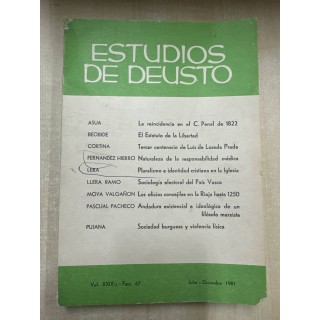 ESTUDIOS DE DEUSTO, VOL.XXIX/2 - JULIO-DICIEMBRE, 1981.