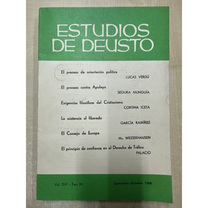 ESTUDIOS DE DEUSTO, VOL.XVI - SEPTIEMBRE-DICIEMBRE, 1968.