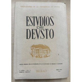 ESTUDIOS DE DEUSTO, 2da. EPOCA VOL.X - ENERO-JUNIO, 1962.