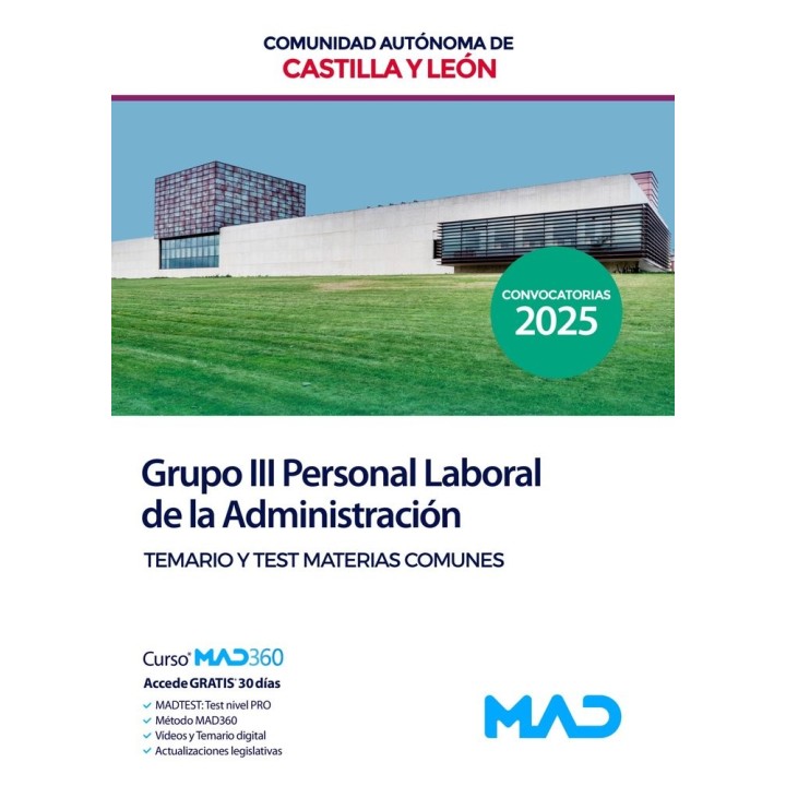GRUPO III PERSONAL LABORAL TEMARIO Y TEST MATERIA COMUN CAS