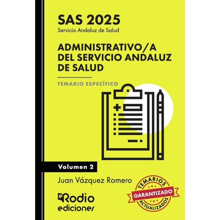 ADMINISTRATIVO/A SERVICIO ANDALUZ SALUD SAS 2025. TE