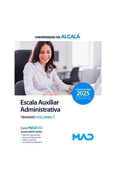 ESCALA AUXILIAR ADMINISTRATIVA TEMARIO 1 UNIVERSIDAD ALCALA
