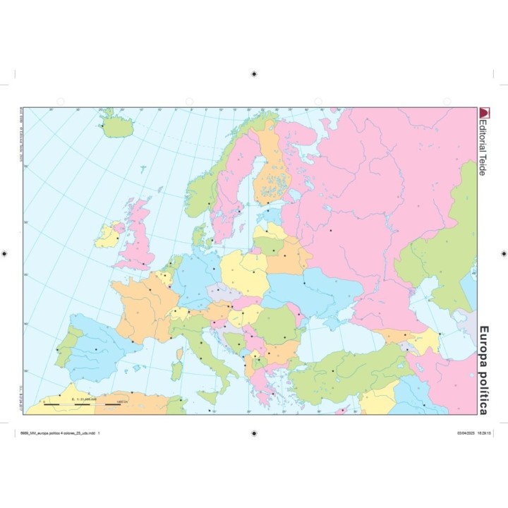 MAPA MUDO EUROPA POLITICO (COLOR) (25 UDS)