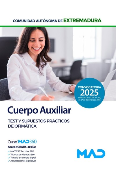 CUERPO AUXILIAR ADMINISTRACION TEST Y SUPUESTO PRACTICOS EX