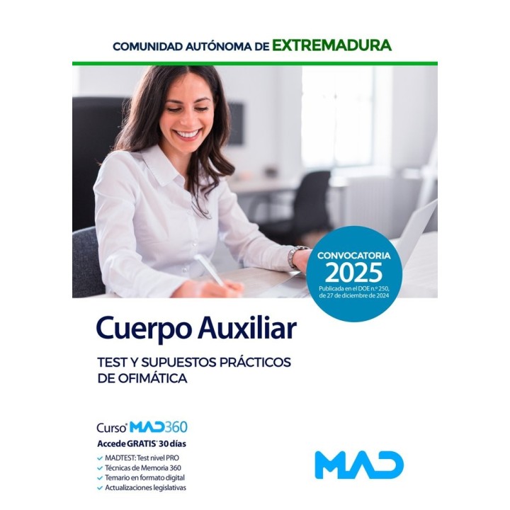 CUERPO AUXILIAR ADMINISTRACION TEST Y SUPUESTO PRACTICOS EX