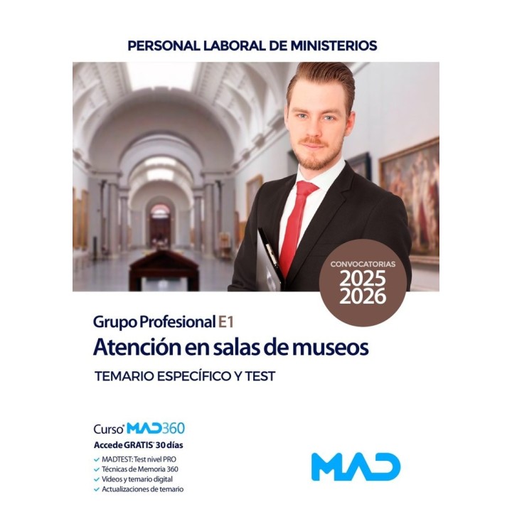 ATENCION SALA MUSEO GRUPO PROFESIONAL E1 TEMARIO Y TEST ESP