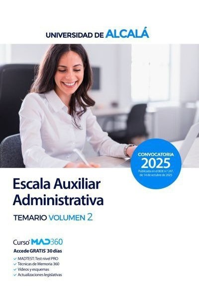 ESCALA AUXILIAR ADMINISTRATIVA TEMARIO 2 UNIVERSIDAD ALCALA