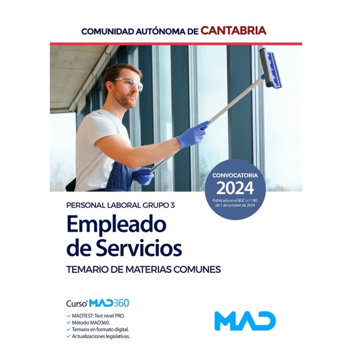 EMPLEADO SERVICIO CANTABRIA TEMARIO MATERIA COMUN