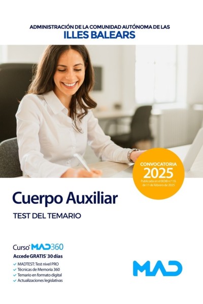 CUERPO AUXILIAR ADMINISTRACION GENERAL TEST ILLES BALEARS