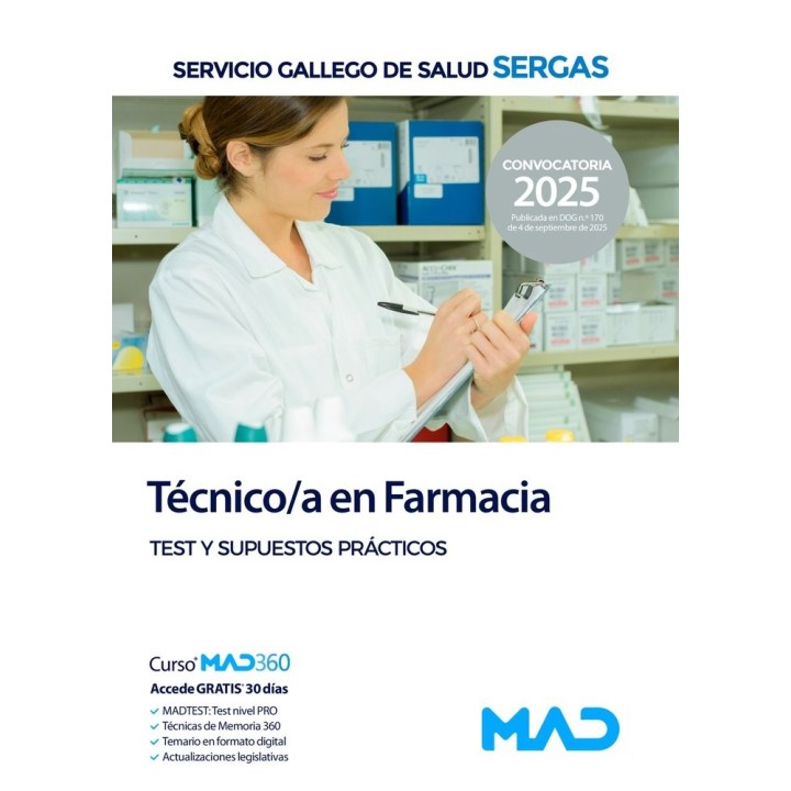 TECNICO/A FARMACIA TEST Y SUPUESTO PRACTICO GALLEGO SALUD S