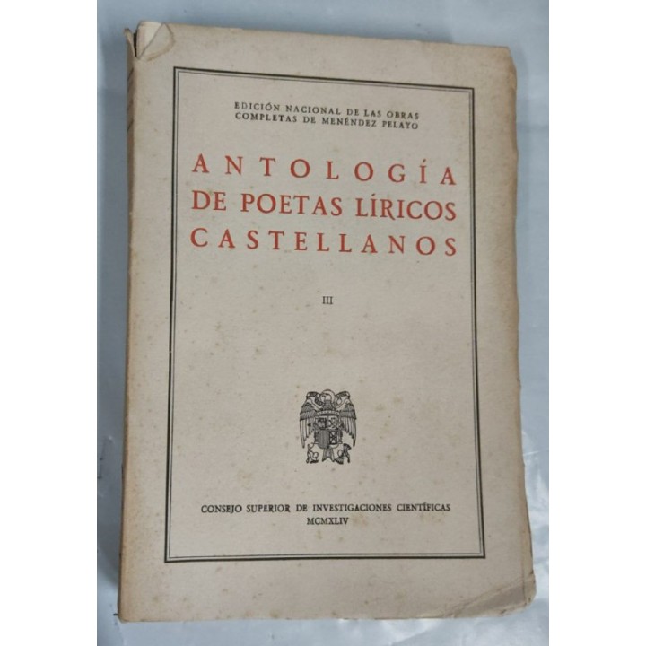 ANTOLOGIA DE POETAS LIRICOS CASTELLANOS III