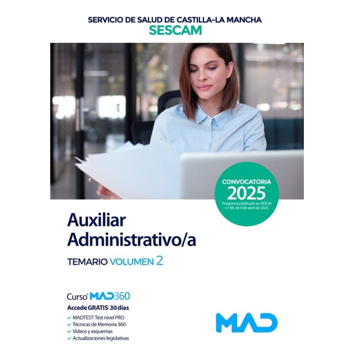 GRUPO AUXILIAR FUNCION ADMINISTRATIVA TEMARIO 2 CASTILLA LA