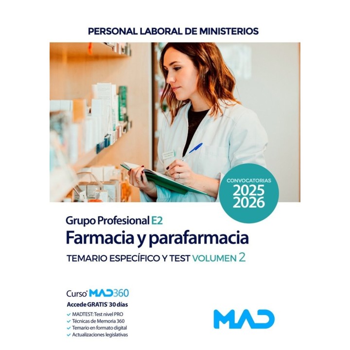 FARMACIA Y PARAFARMACIA GRUPO PROFESIONAL E2 TEMARIO 2 Y TES