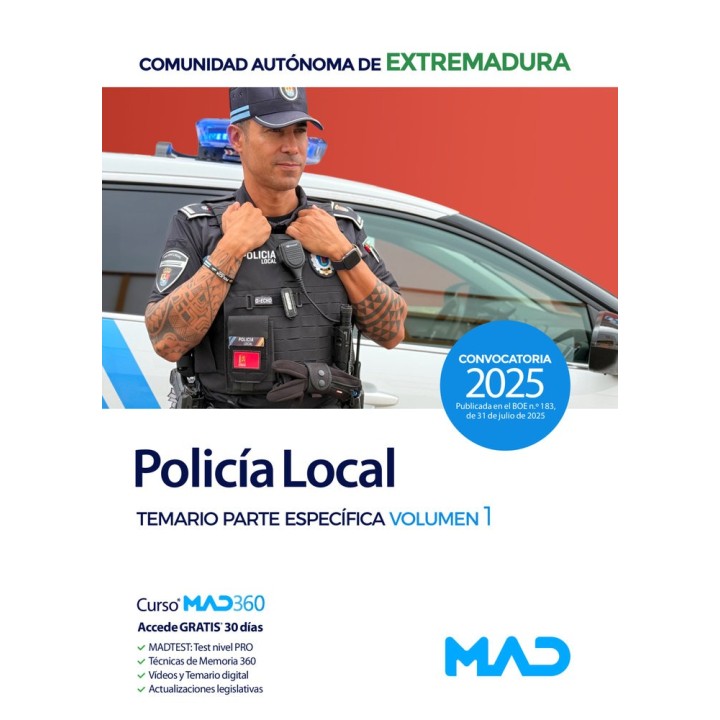 POLICIA LOCAL EXTREMADURA TEMARIO PARTE ESPECIFICA 1 EXTREMA