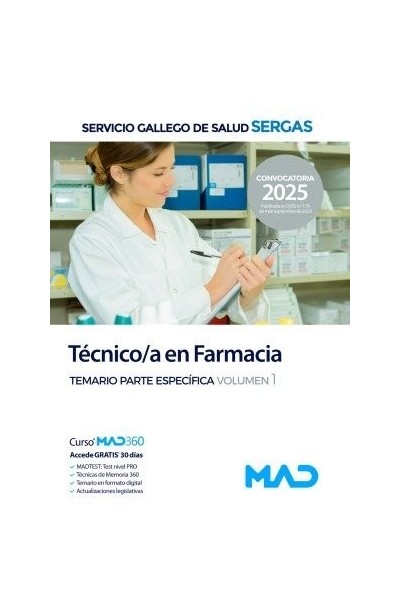 TECNICO/A FARMACIA TEMARIO 2 SERVICIO GALLEGO SALUD SERGAS
