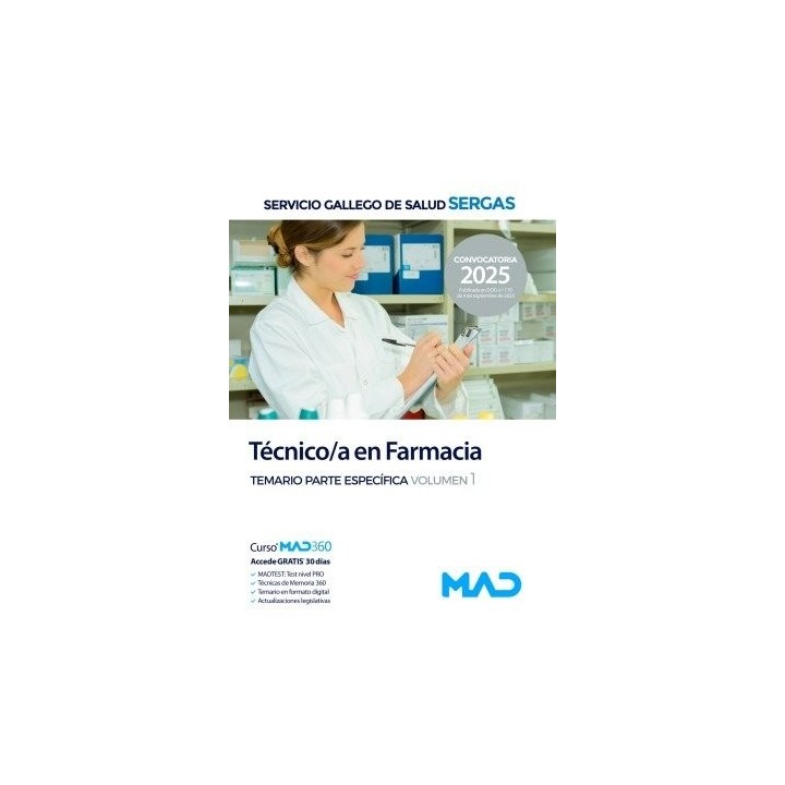 TECNICO/A FARMACIA TEMARIO 2 SERVICIO GALLEGO SALUD SERGAS