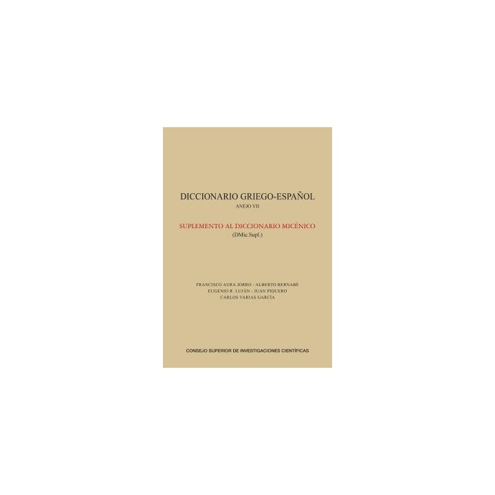 DICCIONARIO GRIEGO-ESPAÑOL : ANEJO VII