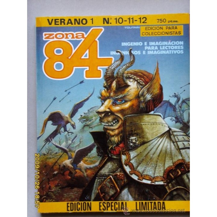 ZONA 84- El comic de la Fantasía y la Ciencia Ficción Verano 1 Numeros 10 - 11 - 12