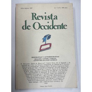 REVISTA DE OCCIDENTE. Julio-Agosto 1987. Numero 74-75.