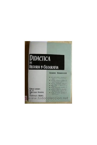 DIDACTICA DE HISTORIA Y GEOGRAFIA: ESTUDIOS MONOGRAFICOS (I).