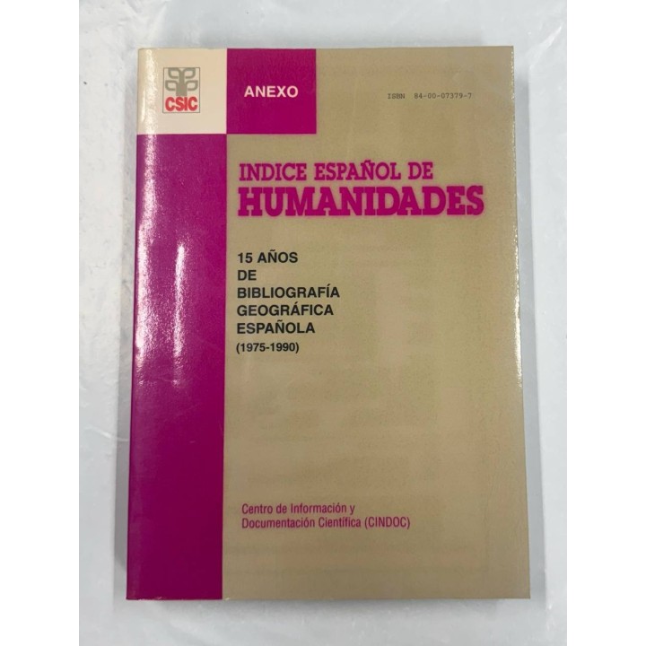 INDICE ESPAÑOL DE HUMANIDADES. ANEXO DEL ÍNDICE ESPAÑOL DE HUMANIDADES.