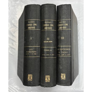 BUSSO. CODIGO CIVIL ANOTADO. 3 TOMOS.