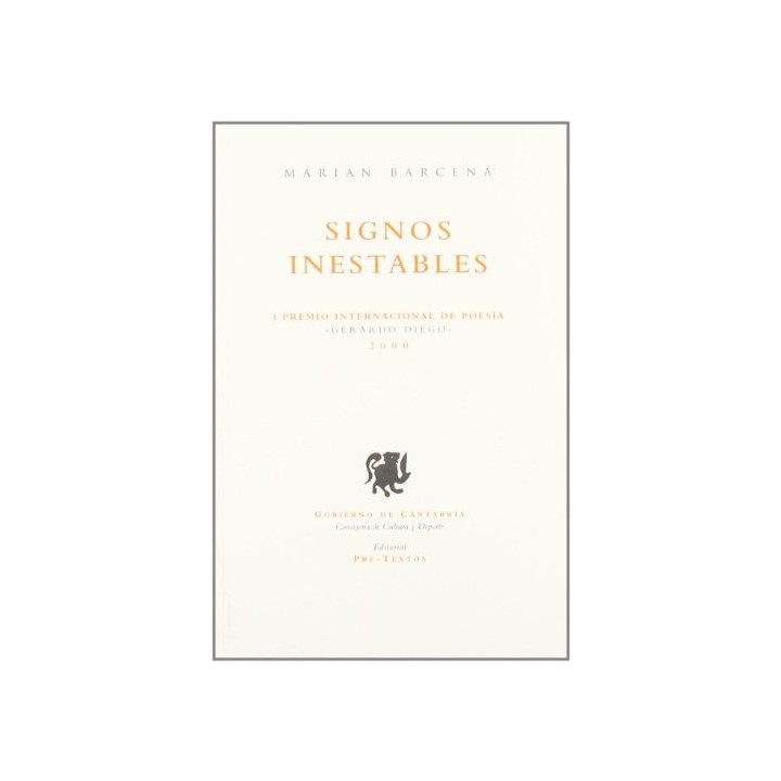 Signos inestables. I Premio Internacional de Poesía.