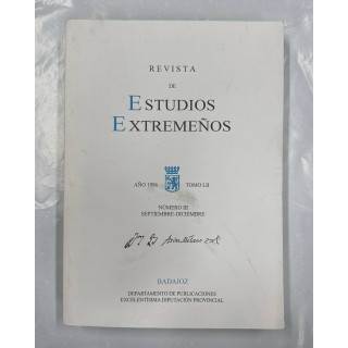 Revista de Estudios Extremeños. Año 1996 Tomo LII Número (III) Septiembre-Diciembre.