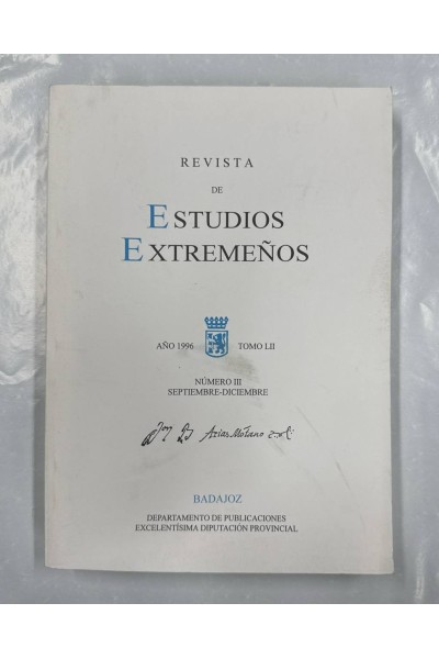Revista de Estudios Extremeños. Año 1996 Tomo LII Número (III) Septiembre-Diciembre.