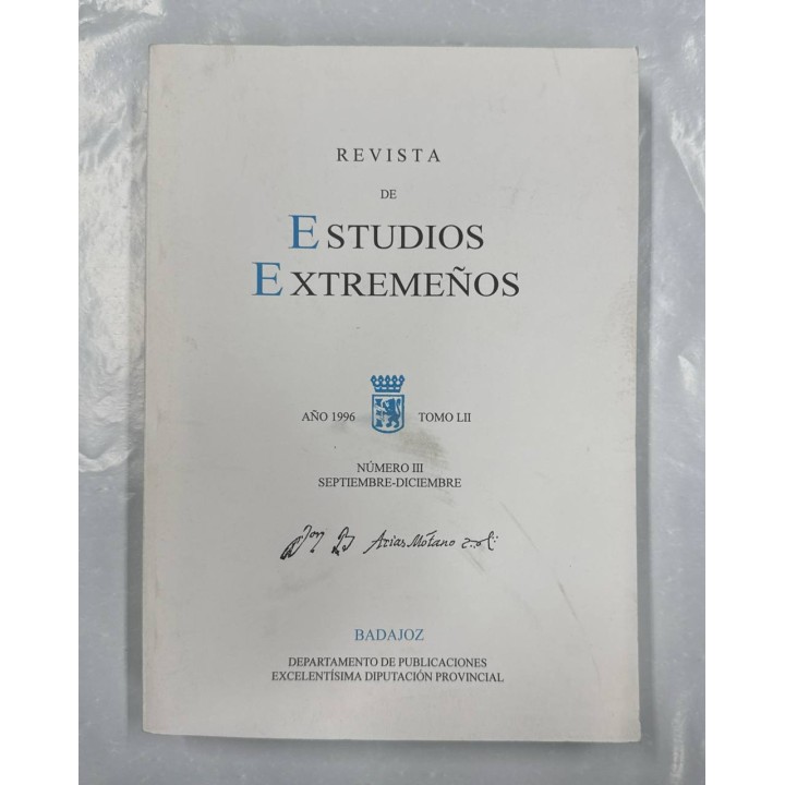 Revista de Estudios Extremeños. Año 1996 Tomo LII Número (III) Septiembre-Diciembre.