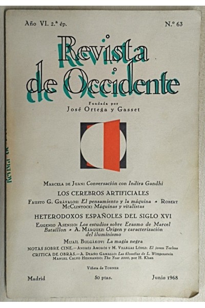 REVISTA DE OCCIDENTE Numero 63