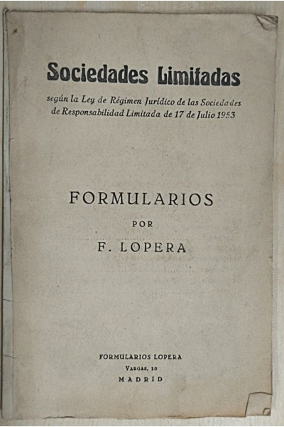 Sociedades limitadas. Formularios