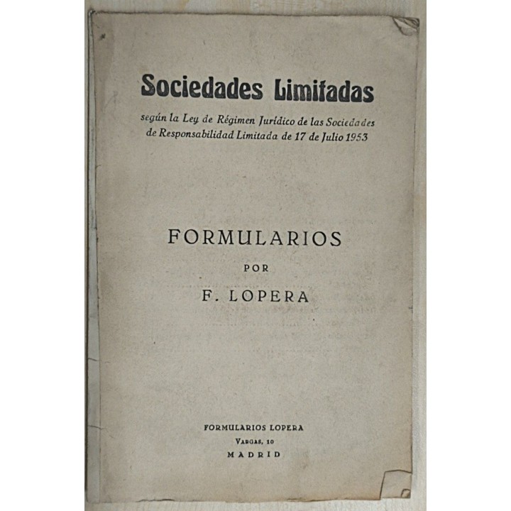 Sociedades limitadas. Formularios