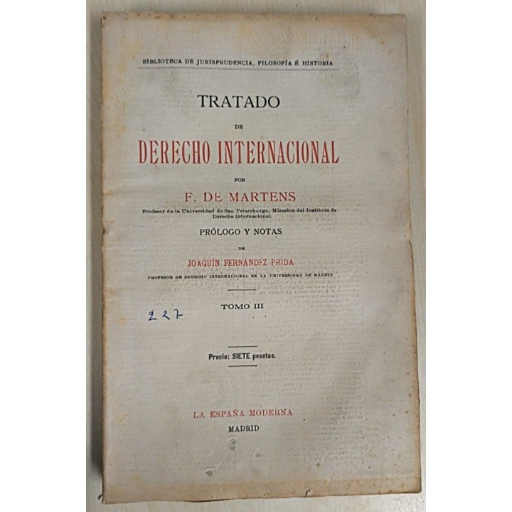 TRATADO DE DERECHO INTERNACIONAL Tomo III