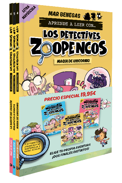 PACK APRENDE A LEER CON... ¡LOS DETECTIVES ZOOPENCOS! 4, 5 Y 6: EN LETRA MAYÚSCU