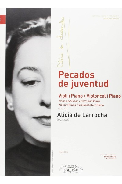 PECADOS DE JUVENTUD. VIOLIN Y PIANO. VIOLONCHELO Y PIANO