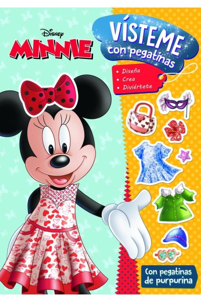 MINNIE. VÍSTEME CON PEGATINAS