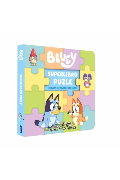 BLUEY. LIBRO JUGUETE - SUPERLIBRO PUZZLE. 4 PUZLES DE DOS CARAS PARA LEER Y JUGAR
